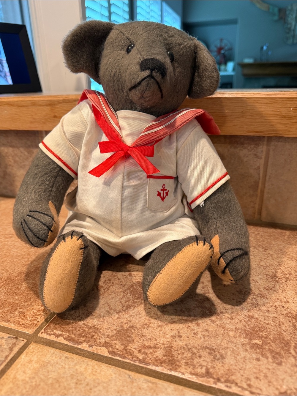 Antique gray mohair bear